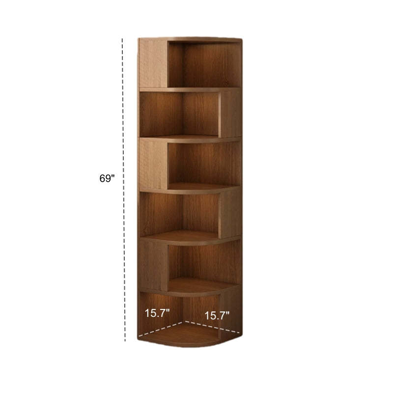 Rubberwood L-Shape Tall Corner Bookcase