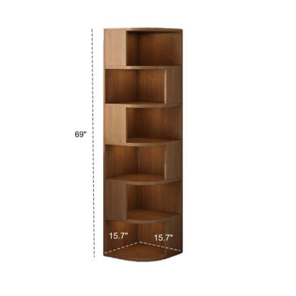 Rubberwood L-Shape Tall Corner Bookcase