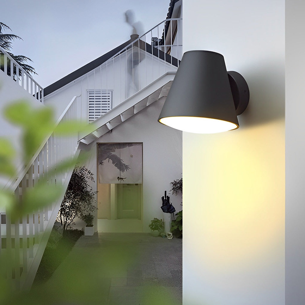 Cone LED Waterproof Black Modern Outdoor Exterior Wall Lamp