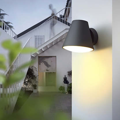 Cone Shape LED Waterproof Black Modern Outdoor Wall Lamp Exterior Lights-Lighom