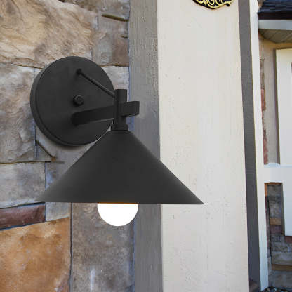 Conical Simple Waterproof Retro American-style Outdoor Wall Sconce Lighting-Lighom