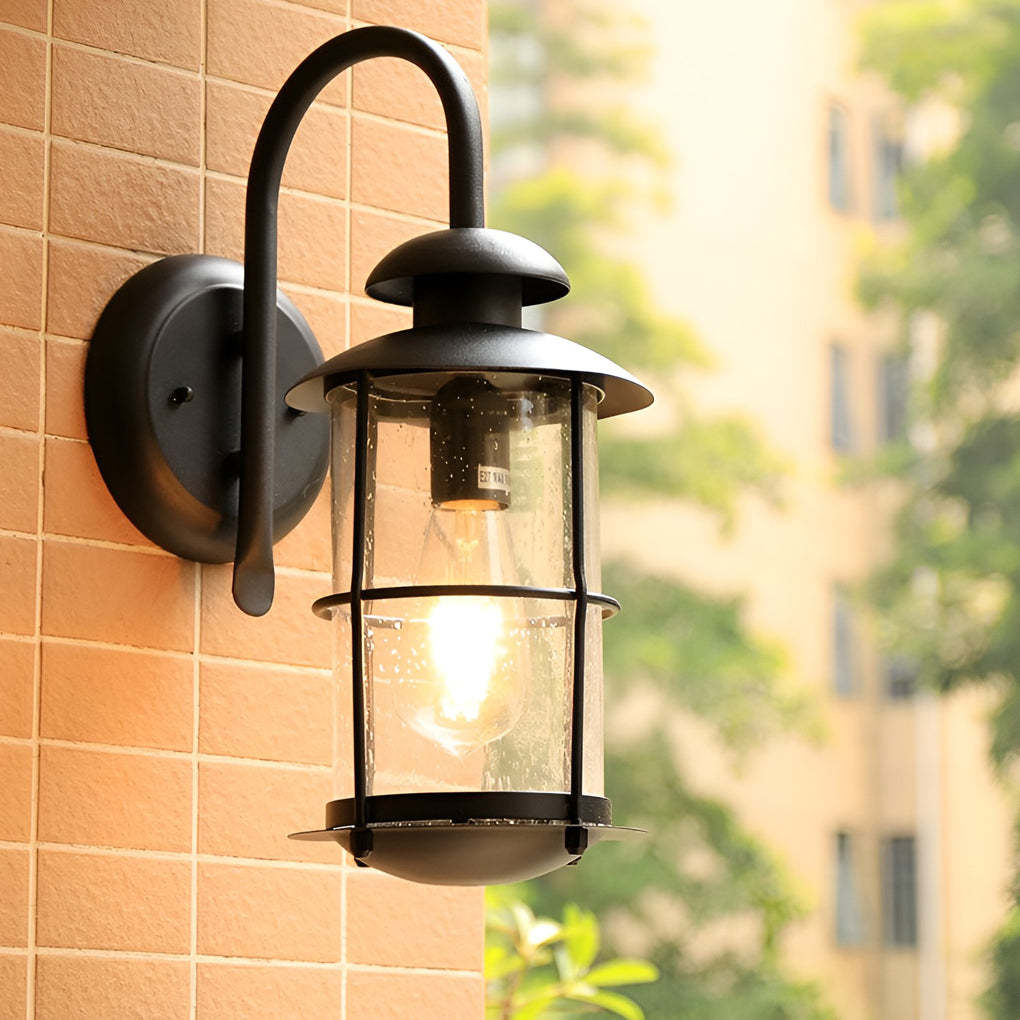Creative Glass Waterproof LED Black Modern Plug in Wall Sconce Lighting-Lighom