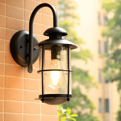 Creative Glass Waterproof LED Black Modern Plug in Wall Sconce Lighting-Lighom