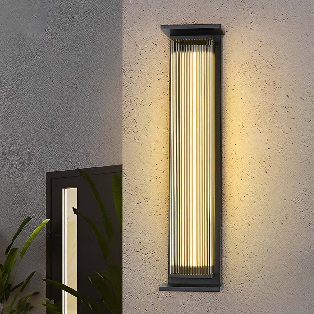 Creative Strip Waterproof Black Modern LED Wall Lamp Outdoor Wall Lights-Lighom