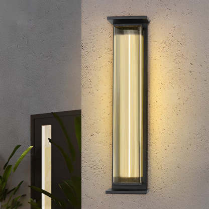 Creative Strip Waterproof Black Modern LED Wall Lamp Outdoor Wall Lights-Lighom