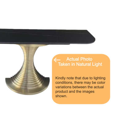 Pedestal Half-Moon Sintered Stone Console Table — Black