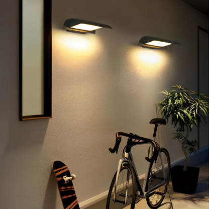 Curved Outdoor Waterproof LED Black Modern Minimalist Wall Lamp Exterior Lighting-Lighom