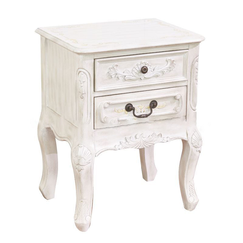 Vintage Wood 2-Drawer Nightstand