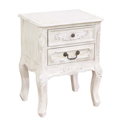 Vintage Wood 2-Drawer Nightstand