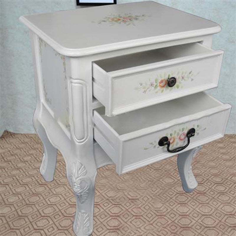Vintage Wood 2-Drawer Nightstand