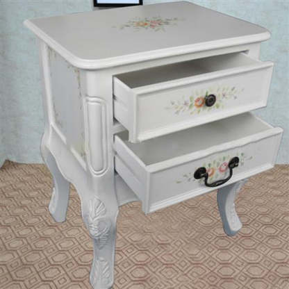 Vintage Wood 2-Drawer Nightstand