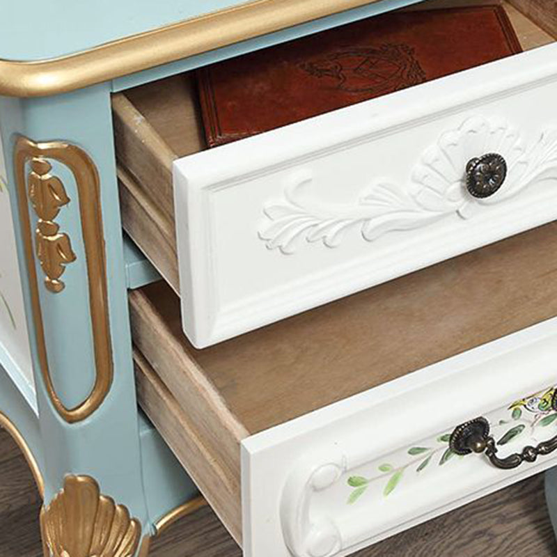 Vintage Wood 2-Drawer Nightstand