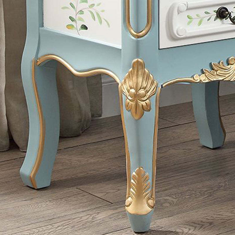 Vintage Wood 2-Drawer Nightstand