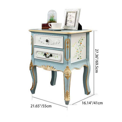 Vintage Wood 2-Drawer Nightstand — White