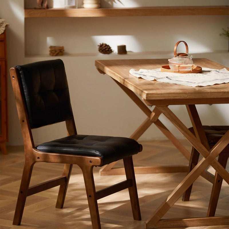 Vintage PU Leather Wood Dining Chair
