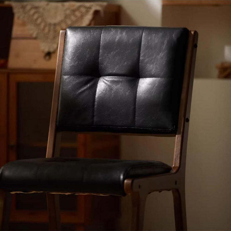Vintage PU Leather Wood Dining Chair