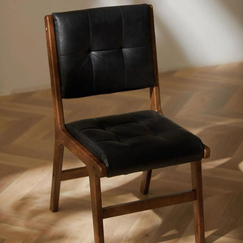 Vintage PU Leather Wood Dining Chair