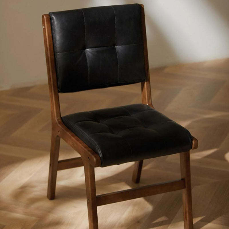 Vintage PU Leather Wood Dining Chair