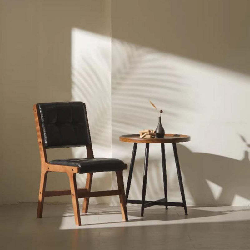 Vintage PU Leather Wood Dining Chair