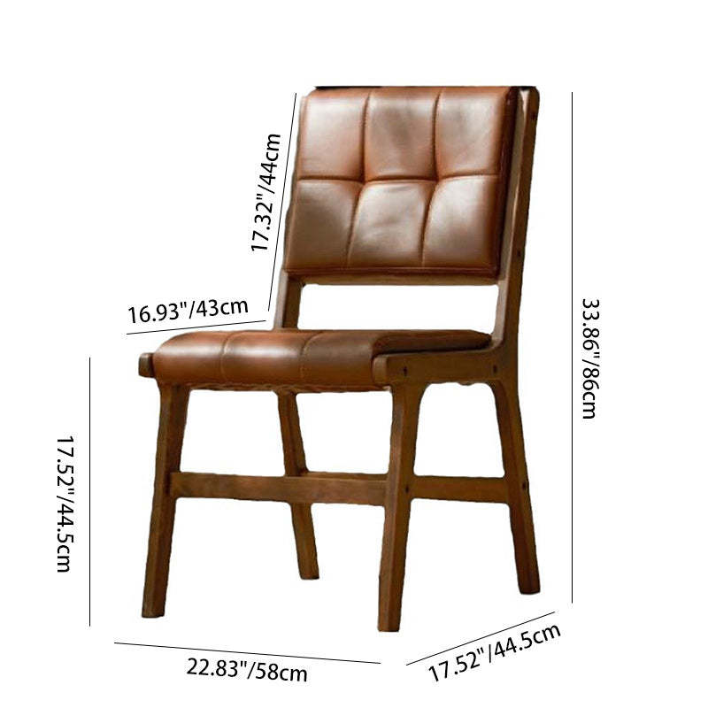 Vintage PU Leather Wood Dining Chair