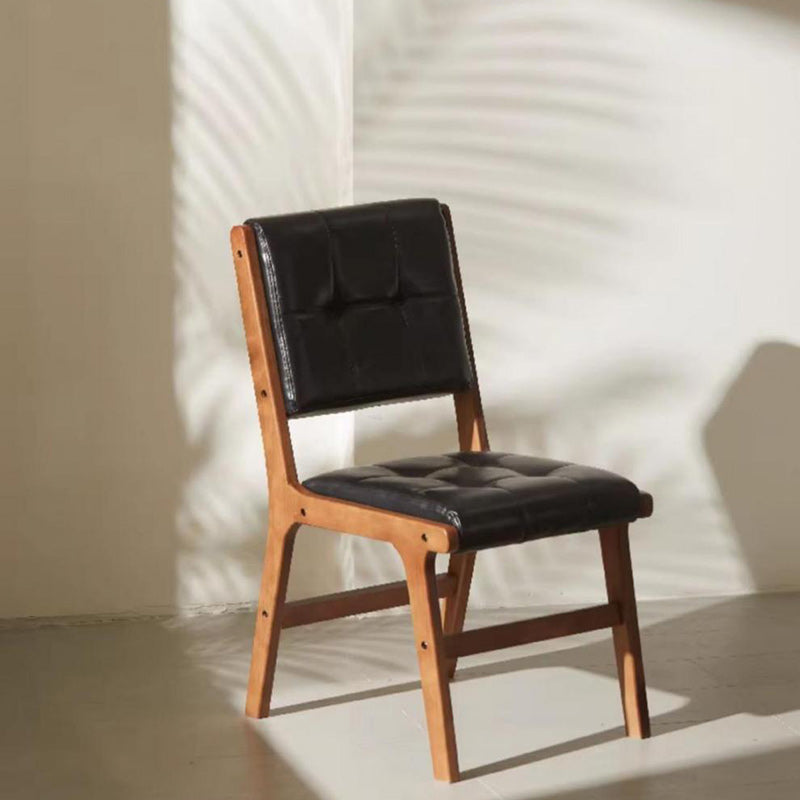 Vintage PU Leather Wood Dining Chair