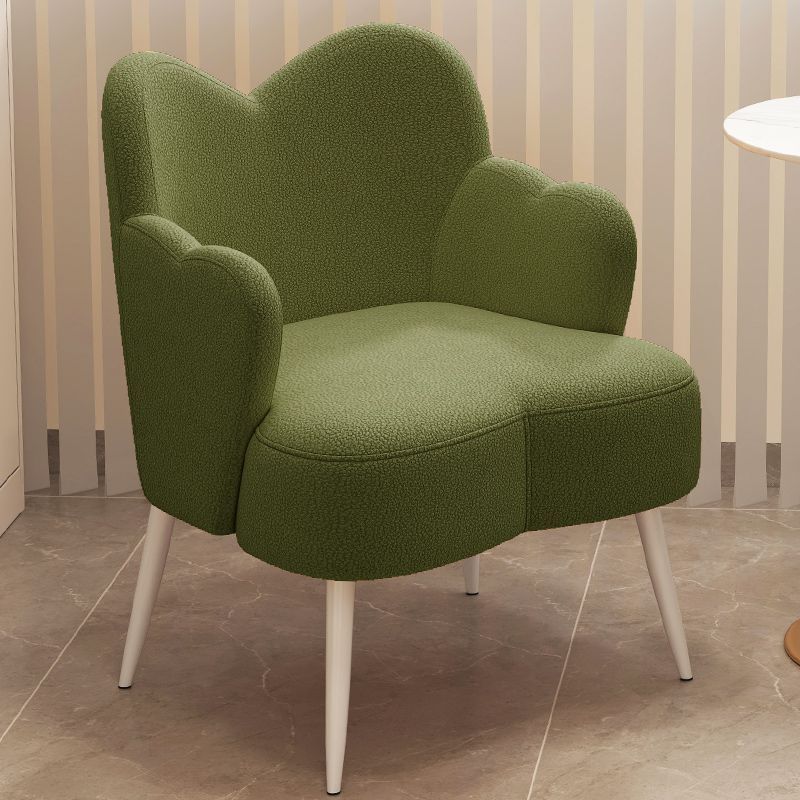 Nordic Lambswool Metal Curved-Back Vanity Stool