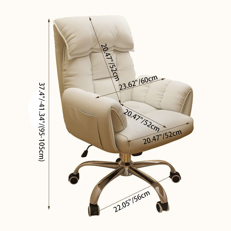 Minimalist Fabric Steel Desk Chair — Without Footrest / Orange