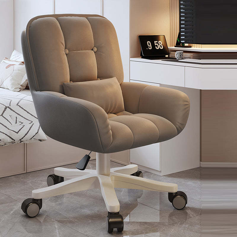 Minimalist desk nylon office chairs in leather — Genuine Leather / Gray