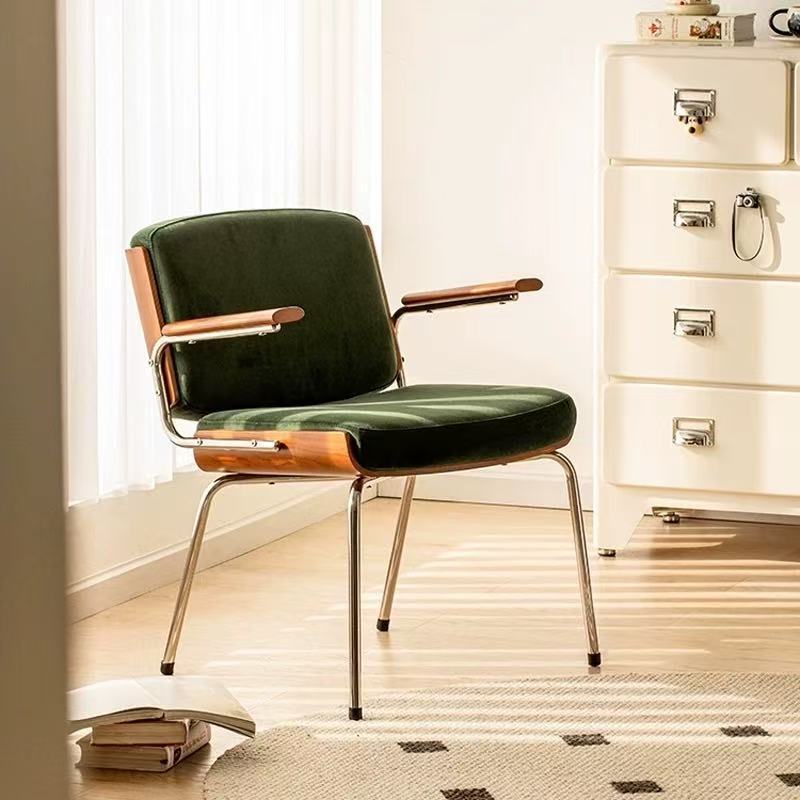 Nordic Velvet Metal Dining Chair
