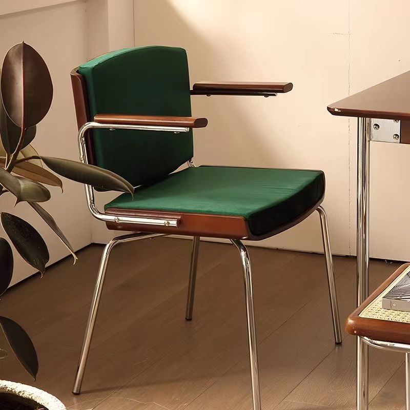 Nordic Velvet Metal Dining Chair