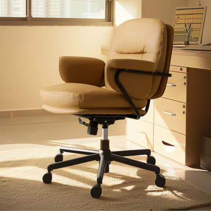 Nordic Leather Desk Chair — PU Leather / Green