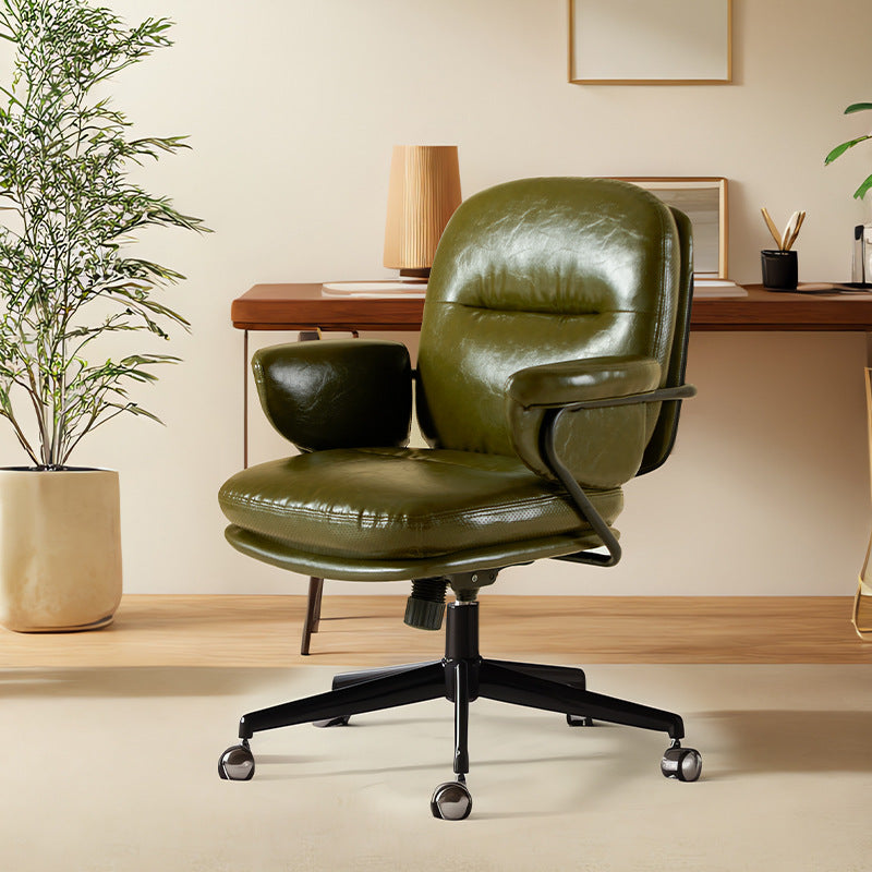 Nordic Leather Desk Chair — PU Leather / Khaki