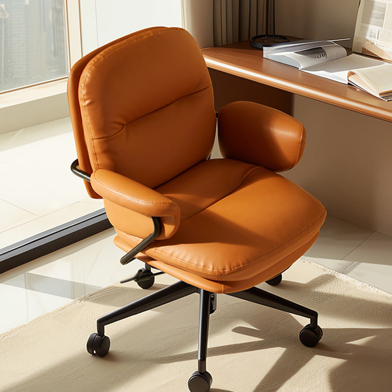 Nordic Leather Desk Chair — PU Leather / Brown