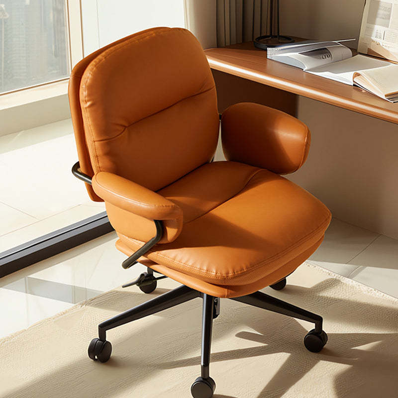 Nordic Leather Desk Chair — PU Leather / Brown