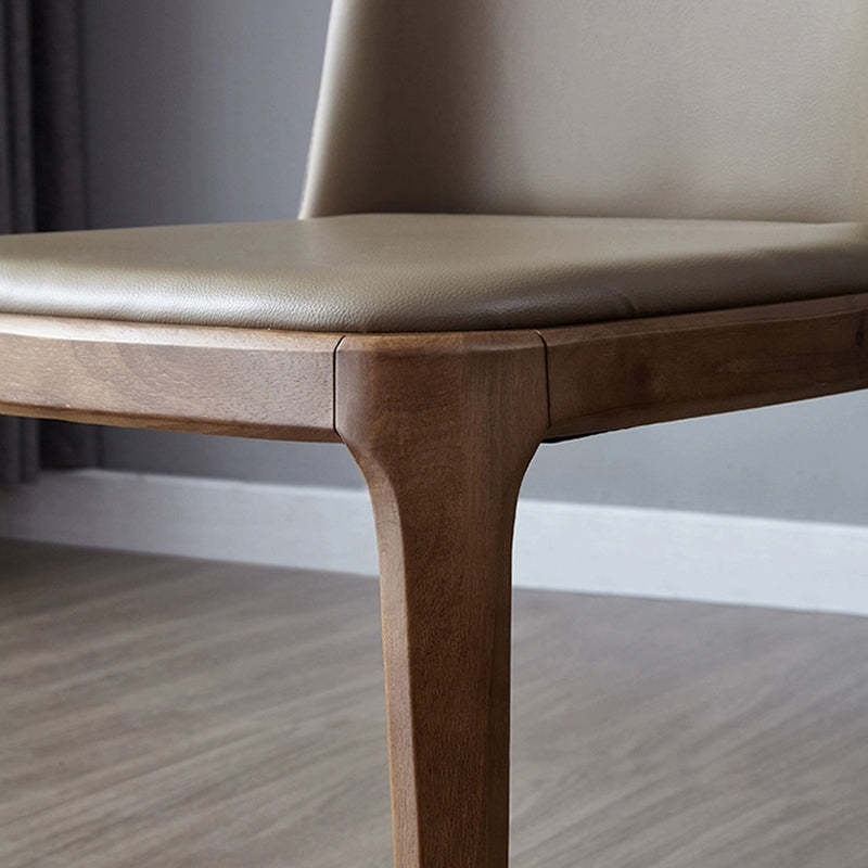 Minimalist Wood Table — Walnut Color Frame + Deep Khaki