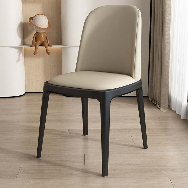 Lighom minimalist gray dining chairs & benches in wood leather