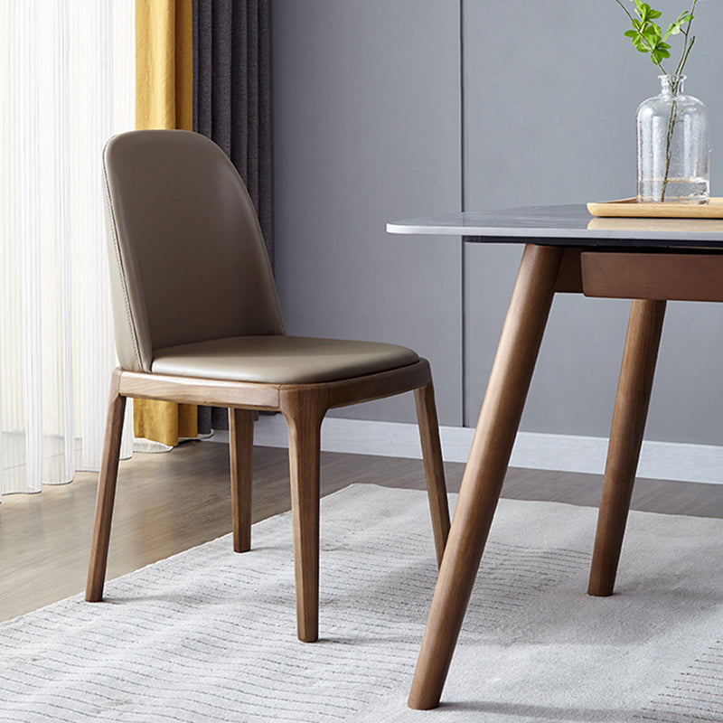 Minimalist Wood Table — Black Frame + Gray Seat