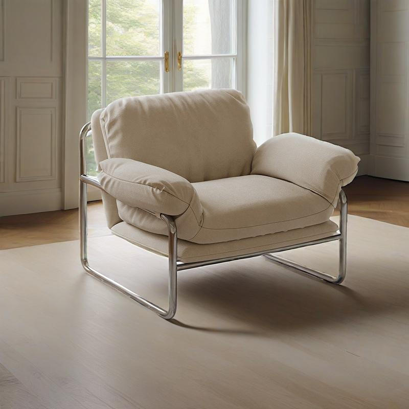 Beige steel accent chairs for entryway