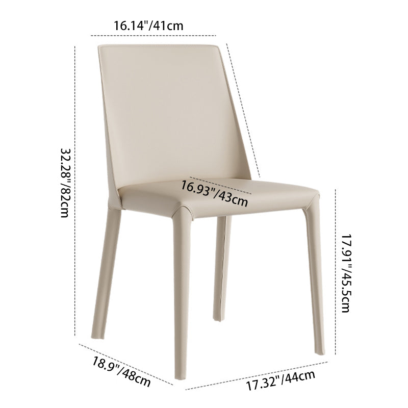 Minimalist Saddle Leather Dining Chair