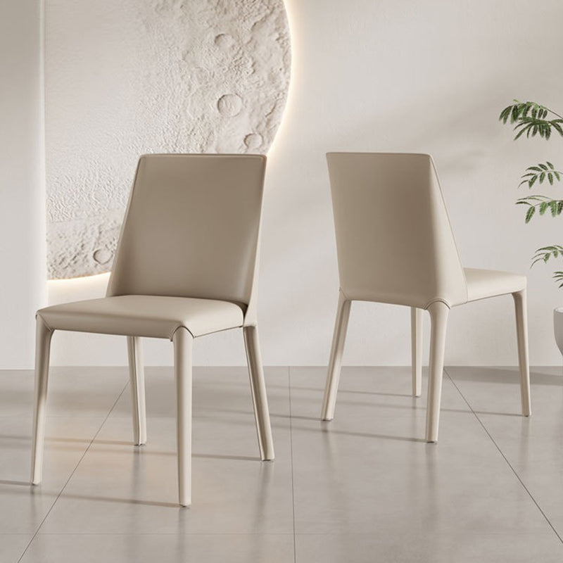 Minimalist Saddle Leather Dining Chair