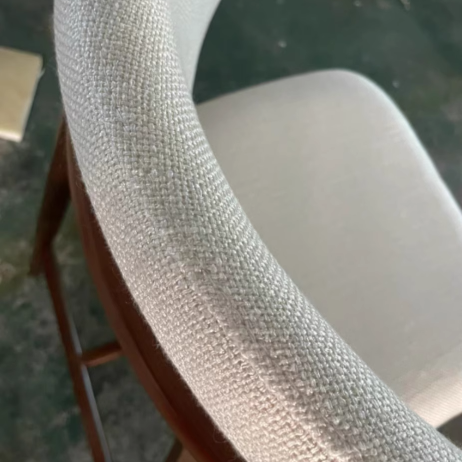 Nordic Ash Wood Fabric Curved Bar Stool