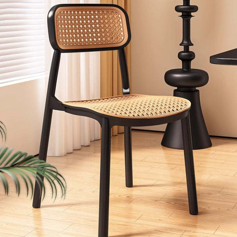 Vintage Plastic Woven Trapezoid Dining Chair