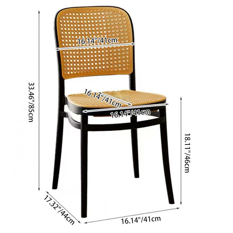 Vintage Plastic Woven Trapezoid Dining Chair — B / Gray