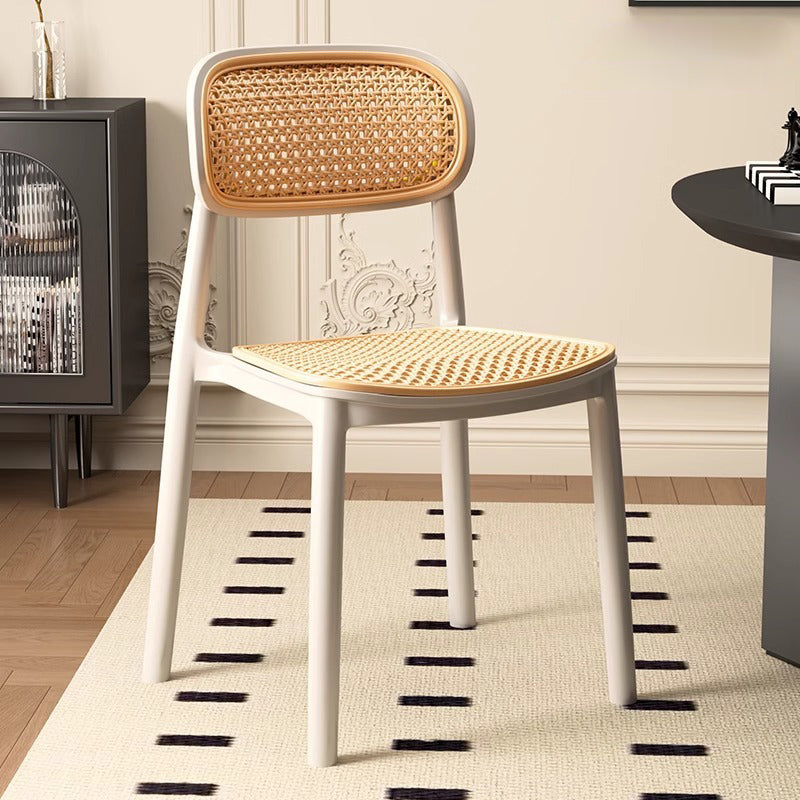 Vintage Plastic Woven Trapezoid Dining Chair