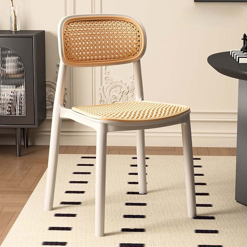 Vintage Plastic Woven Trapezoid Dining Chair