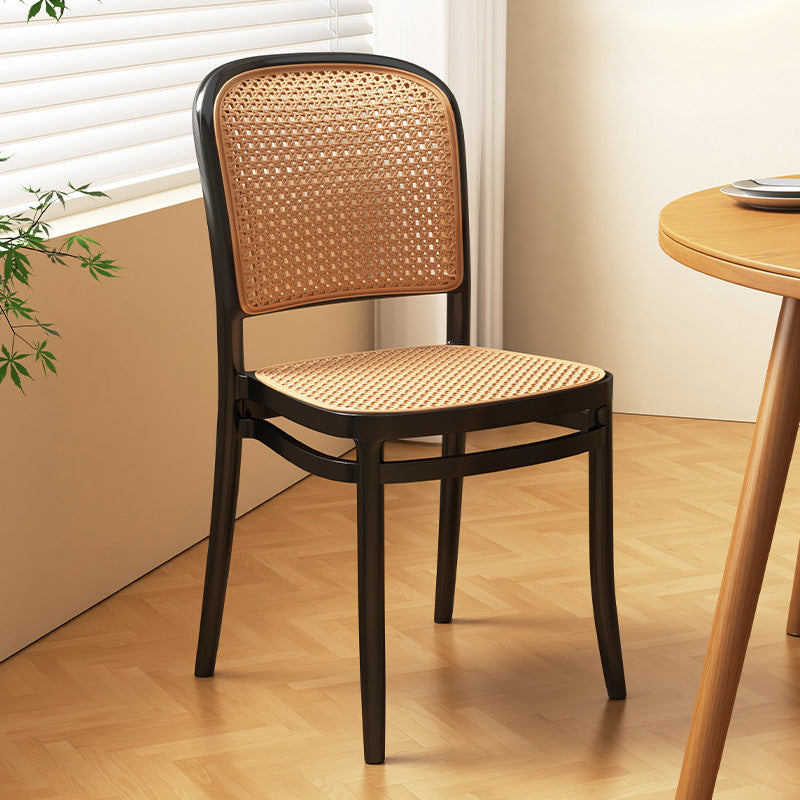 Vintage Plastic Woven Trapezoid Dining Chair