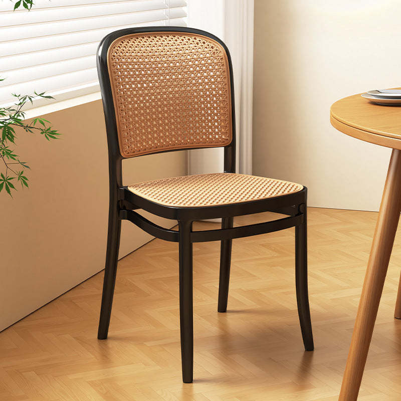 Vintage Plastic Woven Trapezoid Dining Chair