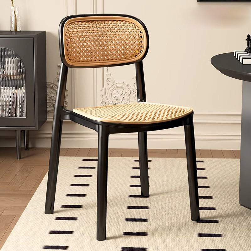 Vintage Plastic Woven Trapezoid Dining Chair