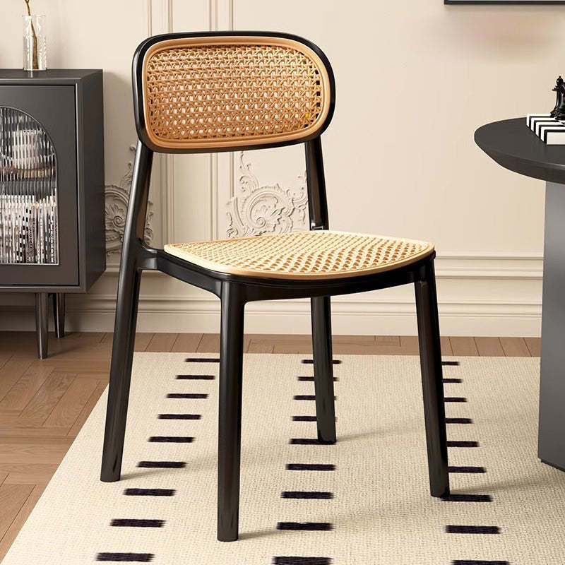 Vintage Plastic Woven Trapezoid Dining Chair