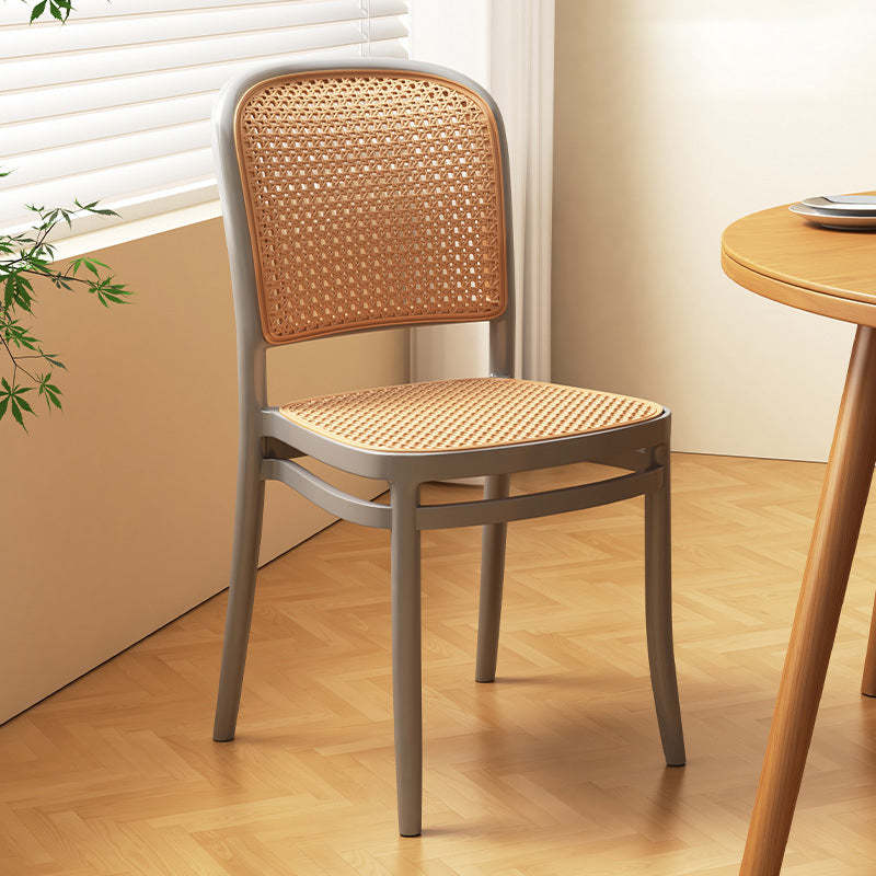 Vintage Plastic Woven Trapezoid Dining Chair